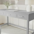 thumbnail image 6 of Martha Stewart Shaker Style Home Office 3 Drawer Desk in Gray with Brushed Nickel Hardware, 6 of 13