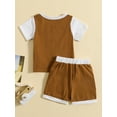 thumbnail image 3 of Coduop 2Pcs Infant Baby Boys Summer Outfits Short Sleeve Letter T-shirt Tops + Shorts Tracksuits, 3 of 7