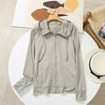 thumbnail image 5 of Tanghaowl Women's Summer Zip Up Hoodie With Mesh Sleeve Lightweight Sun Jacket Khaki M, 5 of 5