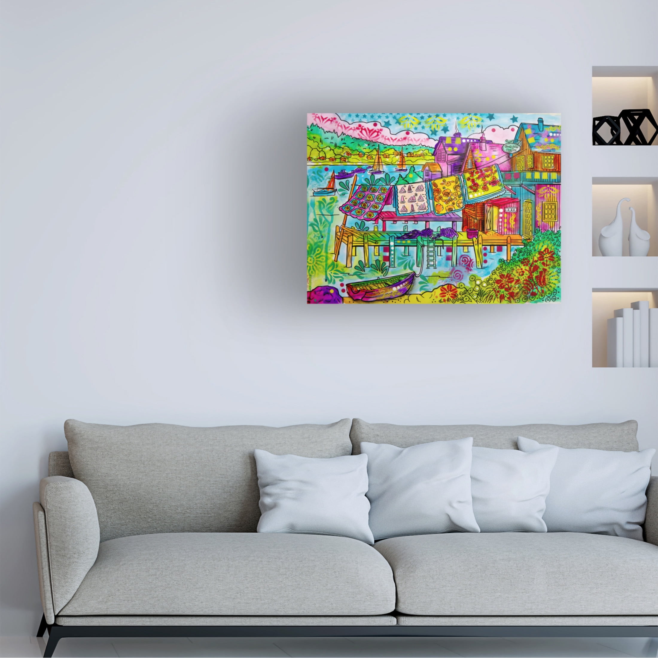 Canvas Wall Art - Dean Russo 'Dean at the Docks' Wall Art for Living Room, Bedroom, or Office Décor by Trademark Fine Art - 24 x 18 Inches