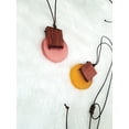 thumbnail image 5 of Blue Box Boutique Inc Round Pink Resin Wood Leather Cord Necklace for Women, Teens | Wood Anniversary Gift, 5 of 8
