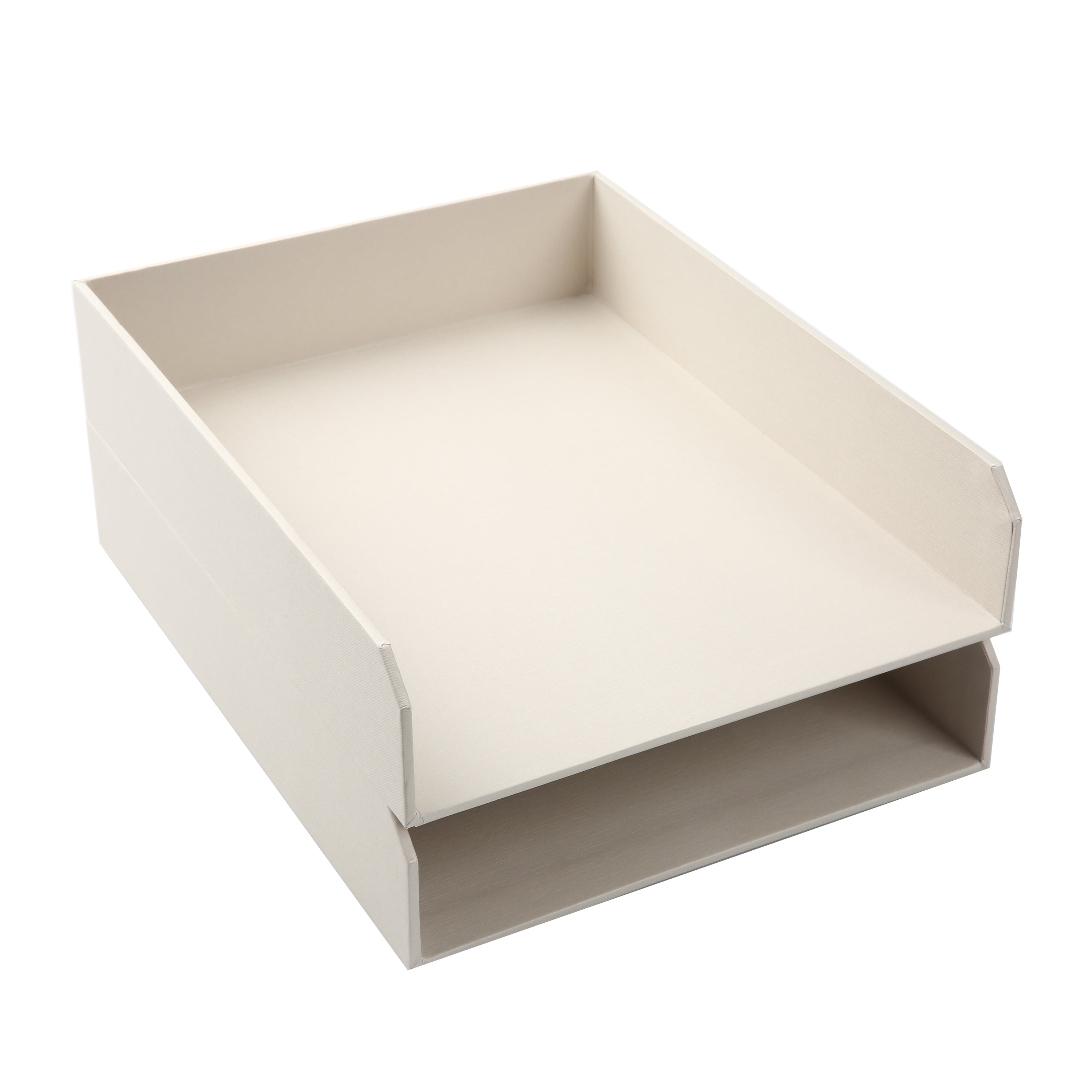 Pen+Gear 2 Piece Set Paperboard Paper Tray Desk Organizer Papyrus Beige