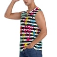 thumbnail image 3 of Lsque Trendy Colorful Pineapples Print Men's Cotton Blend Sleeveless Muscle Shirts (S-3XL)- Moisture Wicking, Odor Protection, UPF 30+,X-Large, 3 of 8