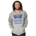 thumbnail image 4 of Fathers Day Dad Bod Video Gamer Brain Men's Big & Tall Graphic Zip Up Hoodie Brisco Brands 2X, 4 of 5