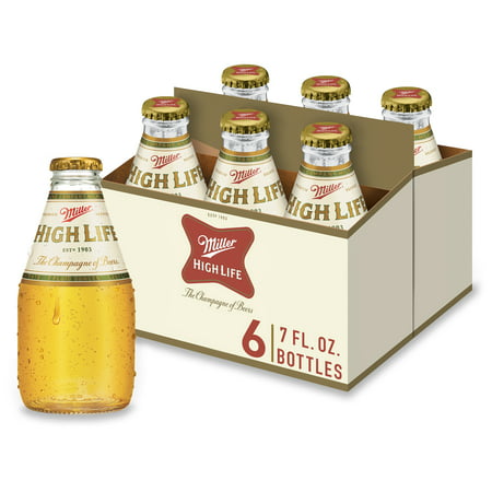 Miller High Life Beer American Lager 6 Pack Beer 7 Fl Oz