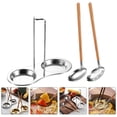 thumbnail image 3 of 1 Set of Stainless Steel Soup Spoon Wooden Handle Spoon Kitchen Slotted Spoon Colander Spoon Holder, 3 of 8