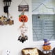 thumbnail image 4 of 2 piezas de letrero de bienvenida de Halloween, letrero colgante de calabaza, letrero de madera con castillo de calabaza feliz Halloween, letreros de decoración fantasma, 4 of 5