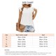 thumbnail image 2 of Camiseta sin mangas con cuello redondo de verano para mujer, manga casquillo, color liso, ojales, blusa informal fruncida, blanco XXL, 2 of 2