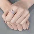 thumbnail image 3 of Women's Stainless Steel High polished CZ Multi Color Engagement Ring, 3 of 5