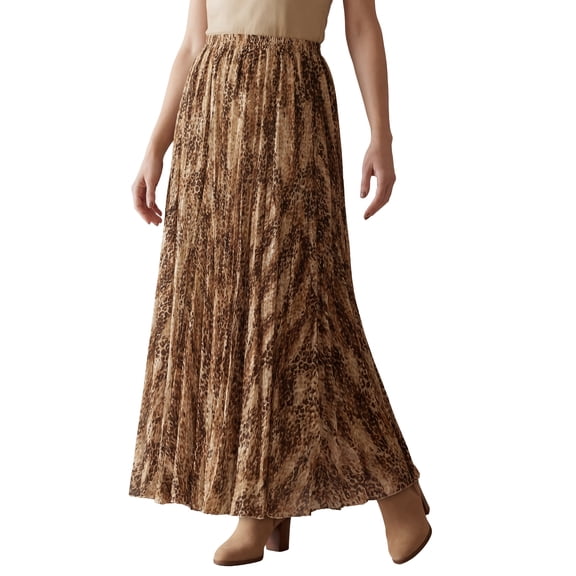 Jessica London Women's Plus Size Petite Flowing Crinkled Maxi Skirt