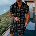 thumbnail image 2 of Vedolay Mens Short Outfit Mens Short Sets 2 Piece 2023 Summer Short Sleeve Zipper Polo Shirt and Shorts Sets,Black S, 2 of 3