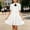 White, variant on ATORRE Girls Mini Dress 2026 Stylish Plaid Turn-Down Collar Short Sleeve Flowy Dress Preppy Style Back-to-School Outfits Black 14-15 Years