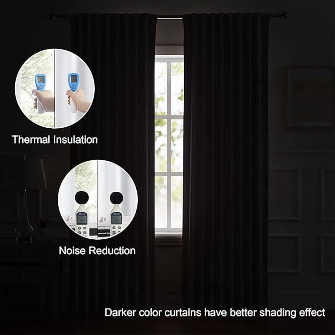 Homi Drapes Double Pinch Pleated Blackout Curtains – Thermal Insulated, Room Darkening Window Treatments Back Tab Curtains for Home or Office – 1 Panel with Hooks & Tiebacks (Barley Corn, 100x84)