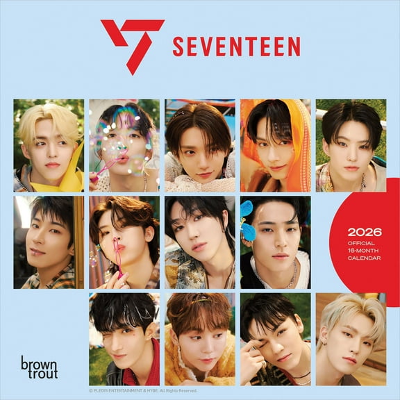 Seventeen OFFICIAL | 2026 7x14" (Hanging) Mini Wall Calendar | BrownTrout