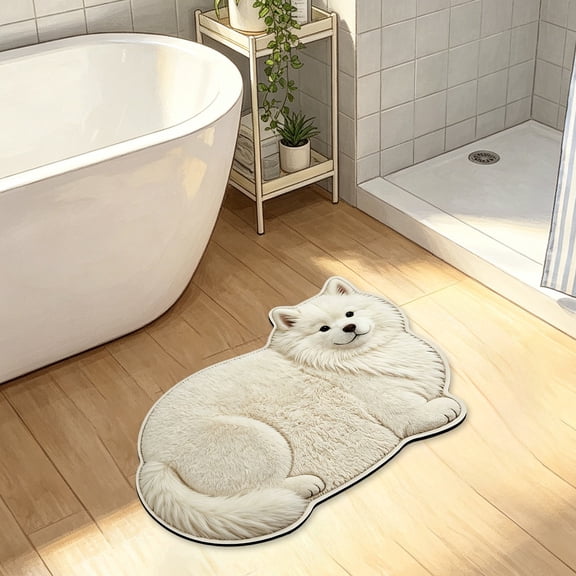 Tuvgenk Bathroom Area Rugs Cute Funky Absorbent Floor Mats for Bathroom Novelty Shaped Quick Dry Animai Print Non-Slip 16 X 24 in