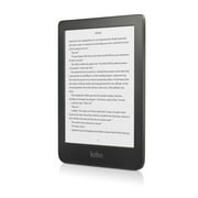 Kobo N365-TP-BK-S-EP 6 في شاشة تعمل باللمس خالية من الوهج، سعة تخزين 16 جيجابايت، أسود