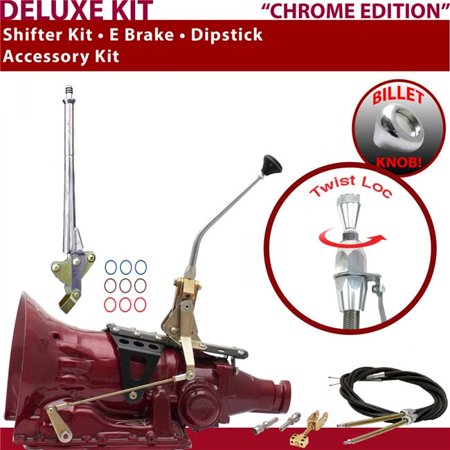 American Shifter C4 Shifter Kit Chrome 10 in. E Brake Cable Dipstick for F80C8