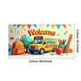 thumbnail image 1 of Colorful Welcome to School Banner with School Bus Backpack Apple Elements Backdrop Party Decorations for Classroom Decor School Events Back - to - School Parties Photo Backdrops, 1 of 4