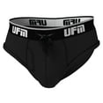 thumbnail image 4 of UFM Mens Underwear, Polyester-Spandex Mens Briefs, Regular and Adjustable Support Pouch Men Underwear, 52-54 waist, Black, 4 of 6