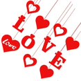 thumbnail image 3 of 11 Pcs Red Felt Hanging Heart & Love Decorations for Valentine's Day Wedding Party Banner Romantic Indoor Outdoor Hanging Decor for Anniversary, 3 of 3