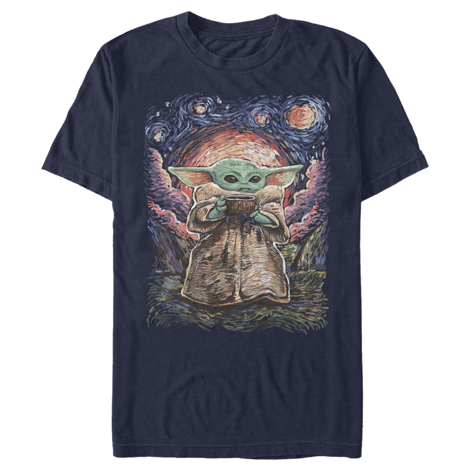 Men s Star Wars The Mandalorian The Child Starry Night Graphic Tee