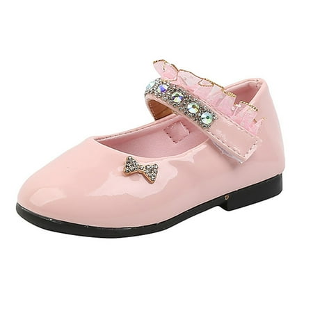 Zanarzt Girls Dress Shoes Girl Closed Toe Dress Ballerina Flats Stylish formal Patent Wedding Party Shoes (Toddler/Little Kid/Big Kid) Pink 8