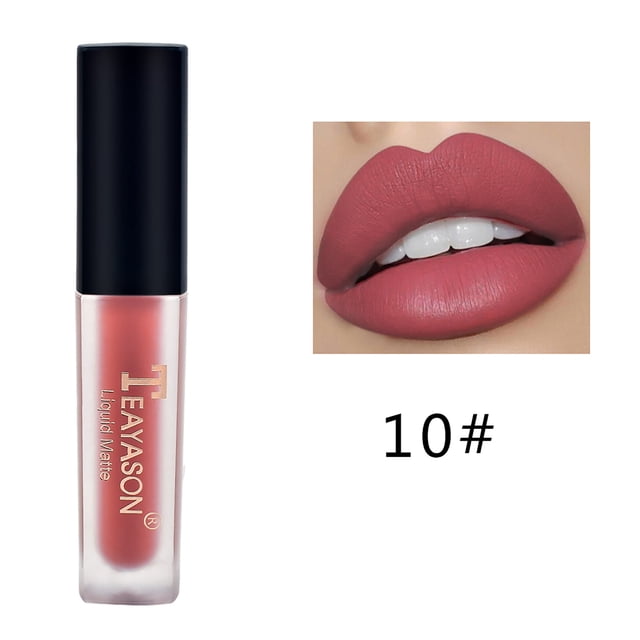 XWSHYW Lápiz Labial Lápiz Labial Mate Color Tierra Desnudo Esmalte Labial Hidratante Mate Taza Antiadherente