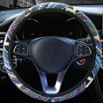 thumbnail image 2 of Universal Stylish Folk Steering Wheel Cover 38cm Colorful Auto Accessories( Color : Red And Yellow Grid ), 2 of 5