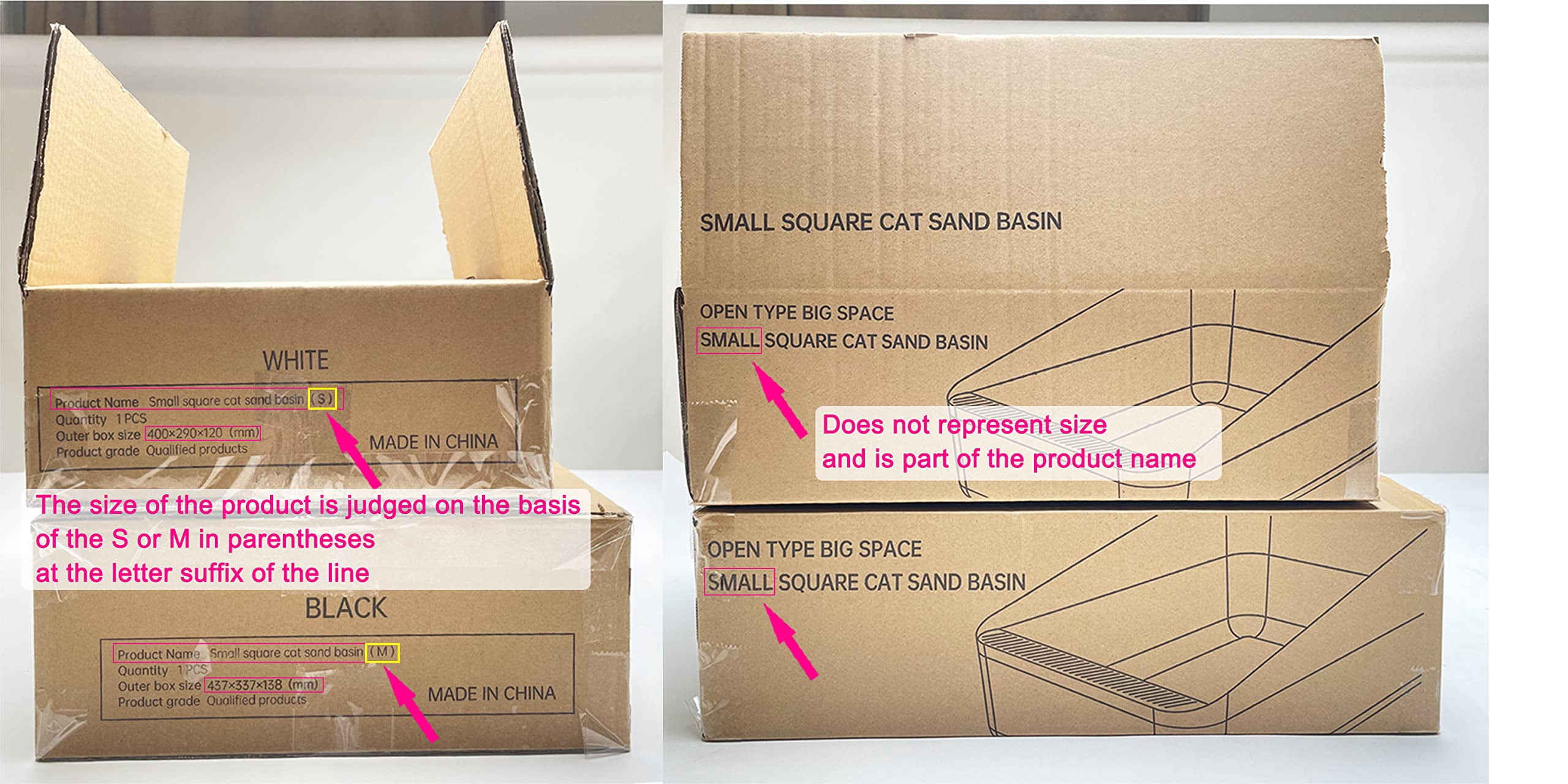 Open High-sided Litter Box: Pink Medium Anti-scatter Design - Self-cleaning Sifting Tray Low Tracking For Small Cats