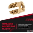 Threaded Insert for Plastic Flush Brass Thread Inserts 440 Pack of 50