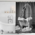 thumbnail image 2 of Hippo Shower Curtain, Waterproof Shower Curtains for Bathroom, Funny Animal Bathtub Abstract Art Grey Washable Fabric Bathtub Curtain Set Bath Decor with 12 Hooks Standard 72"x72", 2 of 6