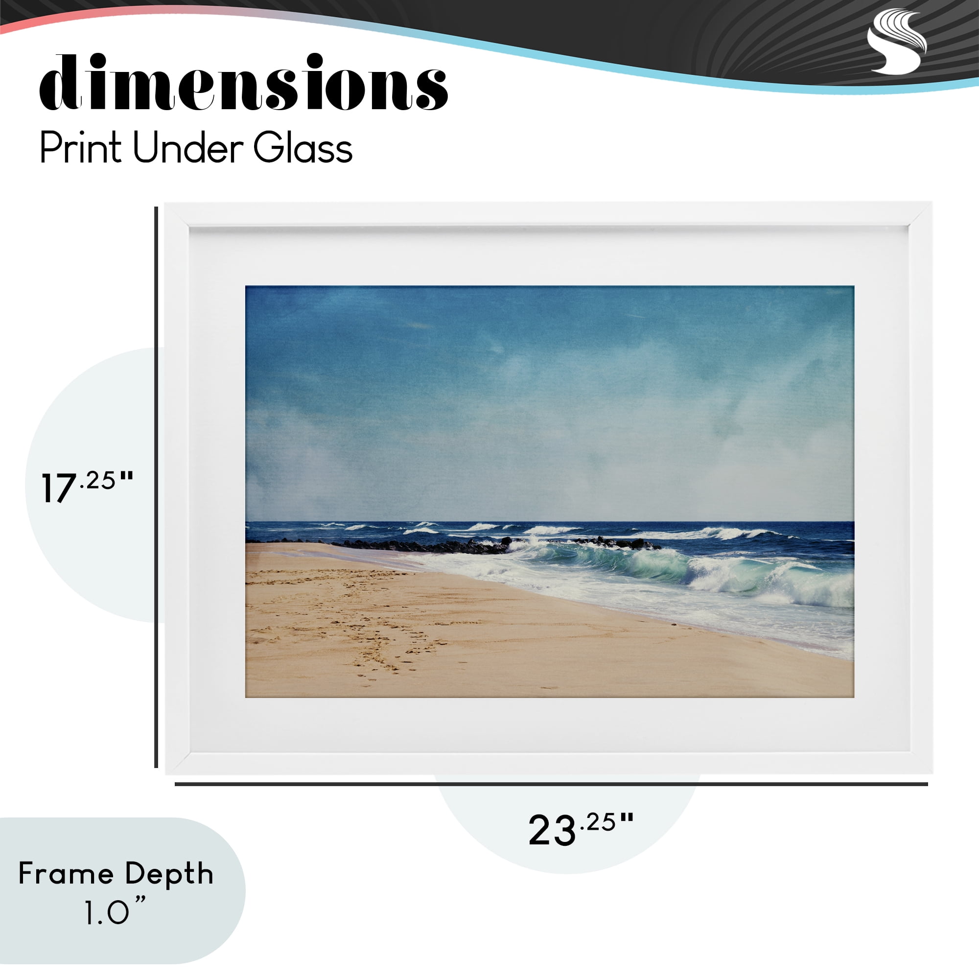 Stupell Industries Atlantic Waves Shoreline White Framed Print Under Glass, design by Dirk Wüstenhagen