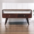 thumbnail image 3 of Artisan Furniture Solid Wood Curved California Walnut Media Unit Television Stand, 3 of 8