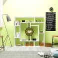thumbnail image 2 of Labrina Geometric Open Shelves Bookcase, White & Walnut, 2 of 5