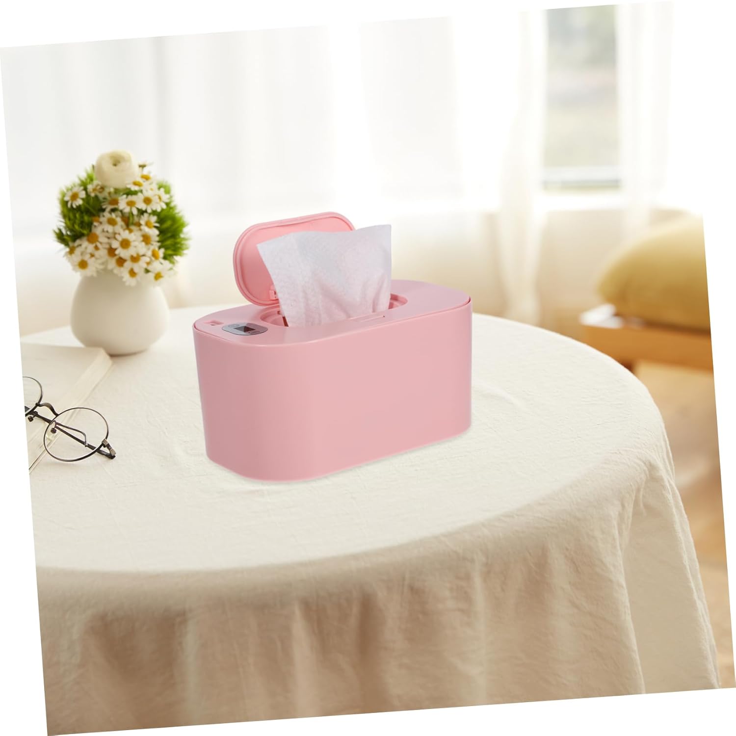 LUU-Battery Operated Baby Wet Tissue Warmer Cordless Wipe Warmer Thermostat Heater Large Capacity for Family Use_SAI