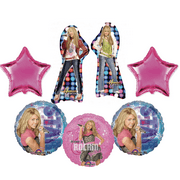 Hannah Montana Birthday Balloon Bouquet Rockstar Party Decoration Set with Stars & Character Balloons