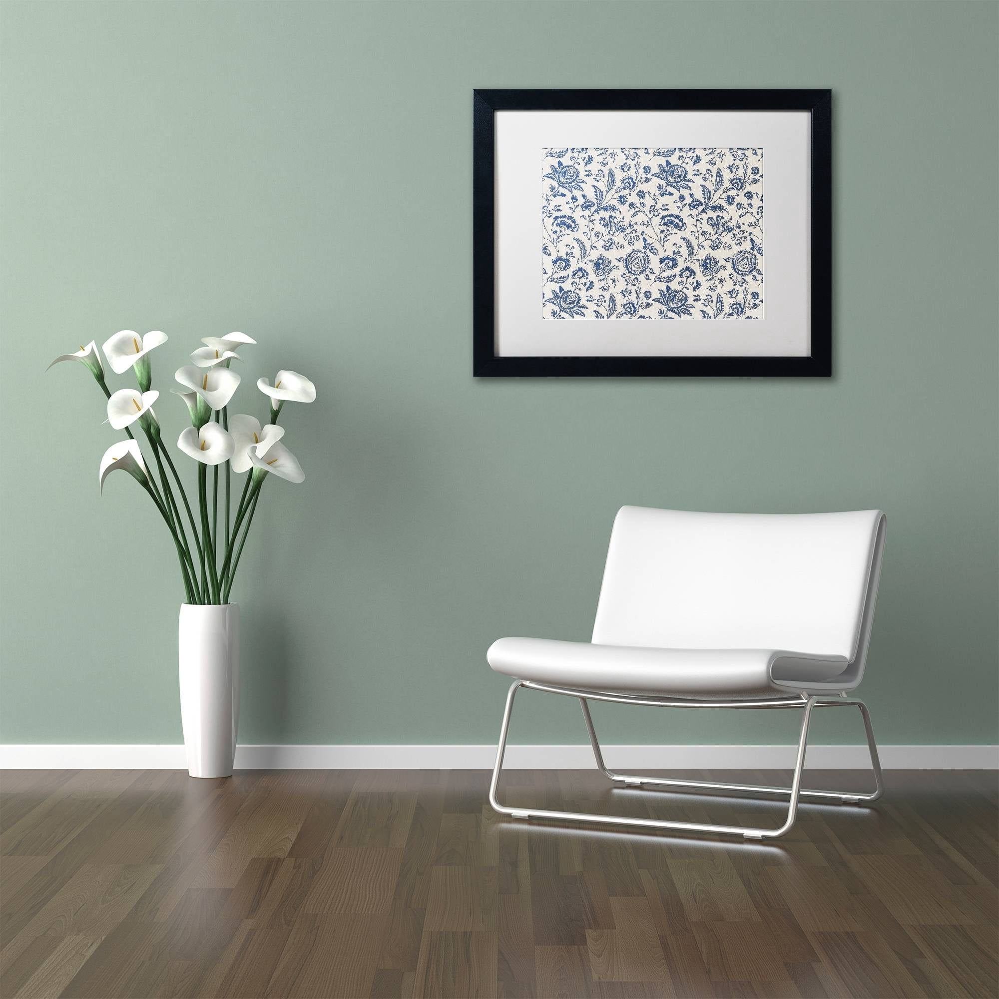 Trademark Fine Art "Toile Fabrics IX" Canvas Art by Color Bakery White Matte, Black Frame