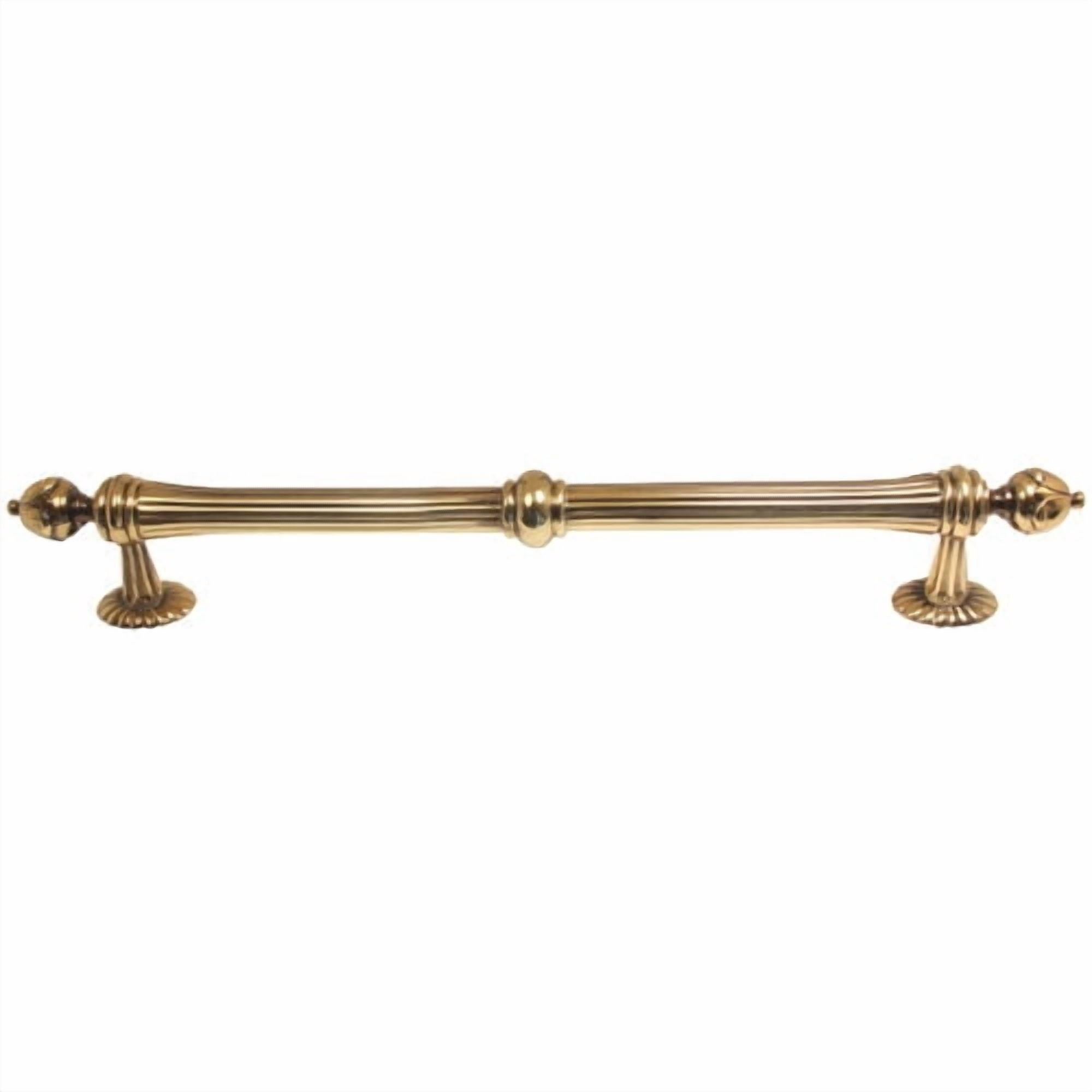 Ornate 12" Center Appliance Pull, Polished Brass