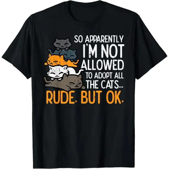 Cotton graphic tees Im Not Allowed To Adopt All Cats Pet Lover Men Women T-Shirt