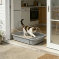 thumbnail image 6 of mfyjkho Semi-Enclosed Cat Litter Box with High Sides, Splash-Proof Design & Sifter Scoop, Large Plastic Litter Pan for Home Use, 43X28X18Cm, 6 of 6