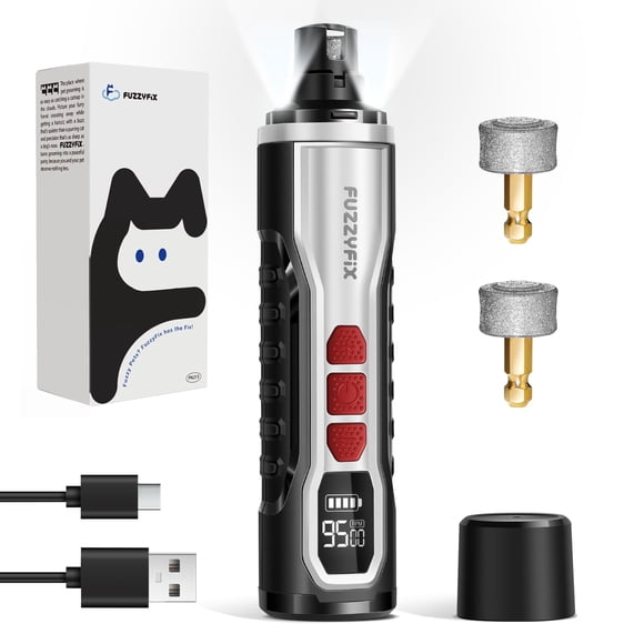 Molinillo de uñas FuzzyFix Quiet con luz LED para perros grandes