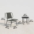 thumbnail image 2 of 3 Piece Grey PE Rattan Patio Furniture Set, Outdoor Bistro Set with 2 Armless Chairs and Steel Top Coffee Table for Balcony, Porch, Garden, and Small Backyard Space, 2 of 7