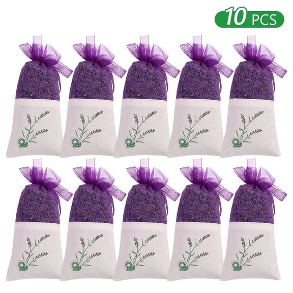10 Pack Lavender Sachet Bags Empty Purple Gauze Ribbons Cotton-Ramie Sachet Bags Gauze Ribbons Sacks for Drawers and Closets Fresh Scents Home Fragrance