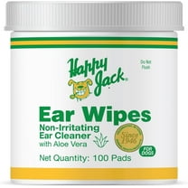 Happy Jack Ear Wipes for Dogs, Otitis Relief, Infections and Odor Control