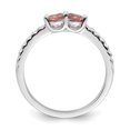 thumbnail image 2 of Auriga 925 Sterling Silver Rhodium Plated Pink Cubic Zirconia Ring Size 7 for Women, 2 of 5