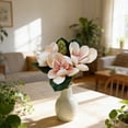 thumbnail image 5 of 11" Realistic Artificial Magnolia Silk Flowers No Wilt Bouquet for Home Wedding Decor,Pink, 5 of 5