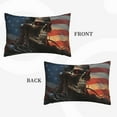 thumbnail image 2 of Gukieu Cyberpunk Skull American Flag Print Plush Pillow Cover, Hidden Zipper Pillow Protector without Pillow Core, Suitable for Bedroom, Office, Car Decoration-16"x24", 2 of 6