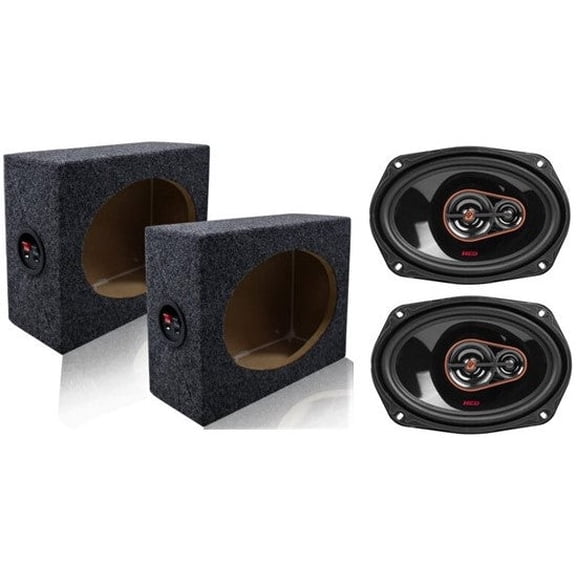 Cerwin Vega H7693 6x9" 3-Way Speakers   Gray Flat Enclosure Speaker Box