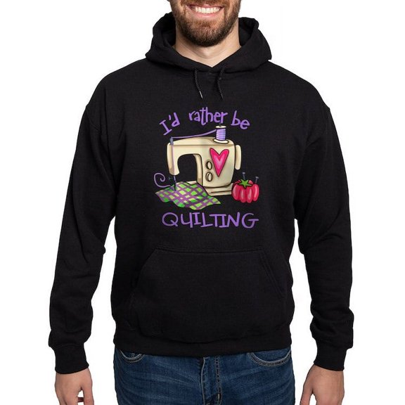 CafePress - I'd Rather Be Quilting Hoodie (Dark) - Pullover Hoodie, Classic, Comfortable Hooded Sweatshirt