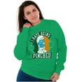 thumbnail image 4 of Smurfs Hate Being Pinched St Paddy Unisex Plus Size Sweatshirt Brisco Brands 2X, 4 of 5